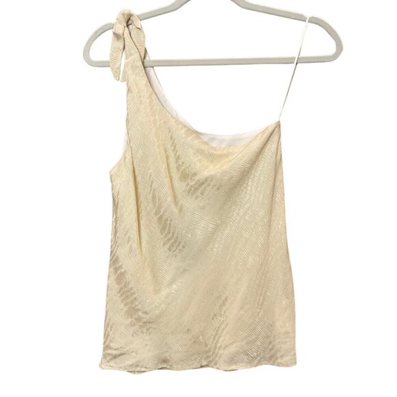 Revolve Krisa One Shoulder Tie Tank NWT Champagne NWT - Picture 2 of 7
